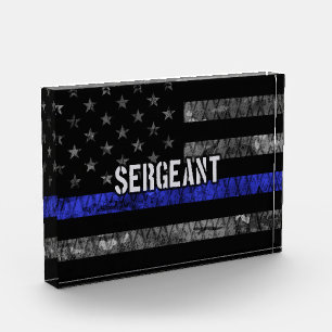 Bloc Photo Le sergent Thin Blue Line Distresse