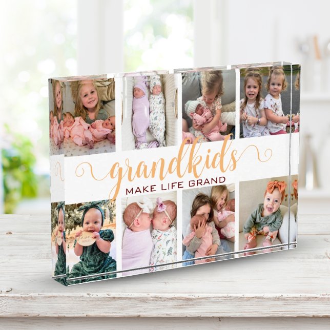 Bloc Photo Les petits-enfants font la vie Grand Photo Grand-p (Grandkids Make Life Grand Photo Grandparent Gift)