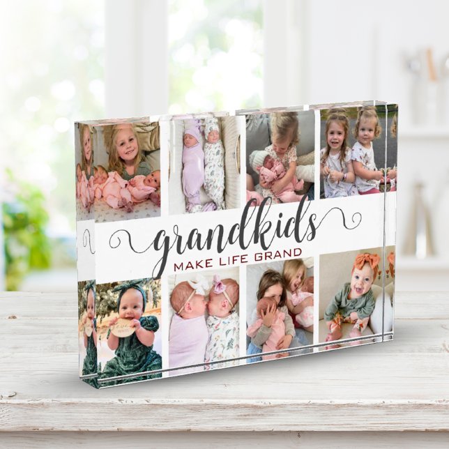 Bloc Photo Les petits-enfants font la vie Grand Photo Grand-p (Grandkids Make Life Grand Photo Grandparent Gift)