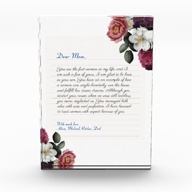 Bloc Photo Lettre d'amour manuscrite simple Carnet personnali (Devant)