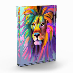 Bloc Photo Lion Abstrait Face Mystical Imaginaire Art