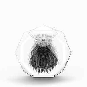 Bloc Photo Lion noir avec couronne Antlers et monogramme