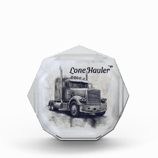 Bloc Photo "Lone Hauler - Bold Charcoal Bobtail Truck Art Pri