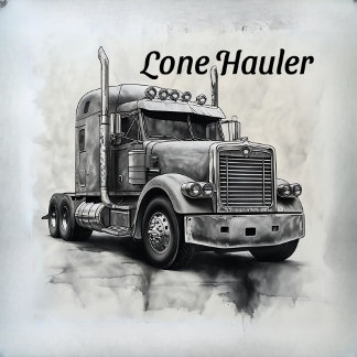 Bloc Photo "Lone Hauler - Bold Charcoal Bobtail Truck Art Pri