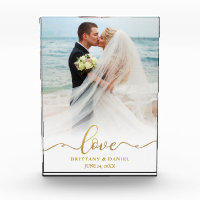 Love Elegant Gold Script Bride Mariage de chambre