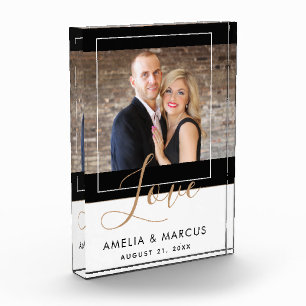 Bloc Photo Love Elegant Script Bride Groom Mariage Keepsaké