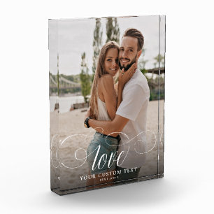 Bloc Photo LOVE Élégante calligraphie Simple Mariage en coupl