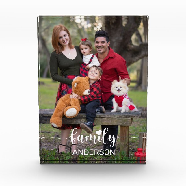 Bloc Photo Love Family White Script Photo verticale personnal (Devant)