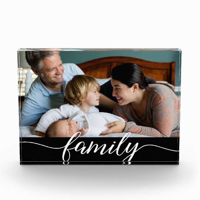 Bloc Photo Love Script Photo de famille personnalisée (Devant)