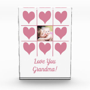 Bloc Photo Love You Photo & Pink Hearts Photo Block