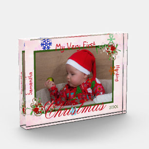 Bloc Photo Ma toute première fille de Noël personnalisée