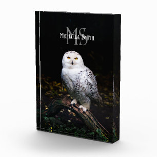 Bloc Photo Magnifique monogramme personnalisé de nom de hibou