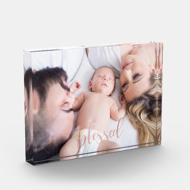 Bloc Photo Manuscrit rose d'or béni (Gauche)