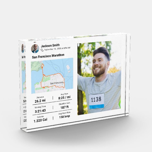 Bloc Photo Marathon | Half Marathon Meilleur coureur cadeau p (Gauche)