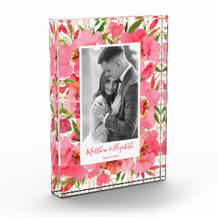 Bloc Photo Mariage floral aquarelle personnalisé