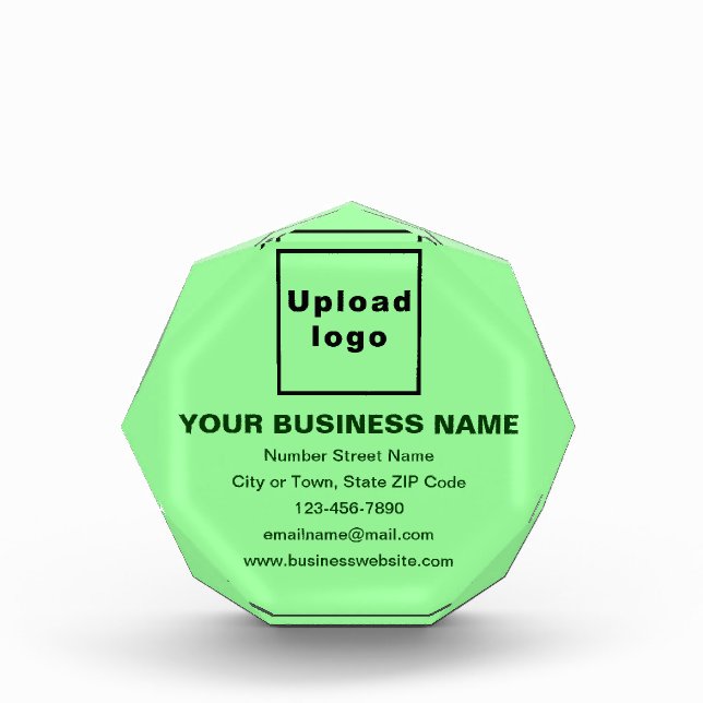 Bloc Photo Marque commerciale en forme d'octogone vert clair (Devant)