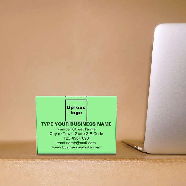 Bloc Photo Marque d'affaires sur rectangle vert clair (Créateur téléchargé)