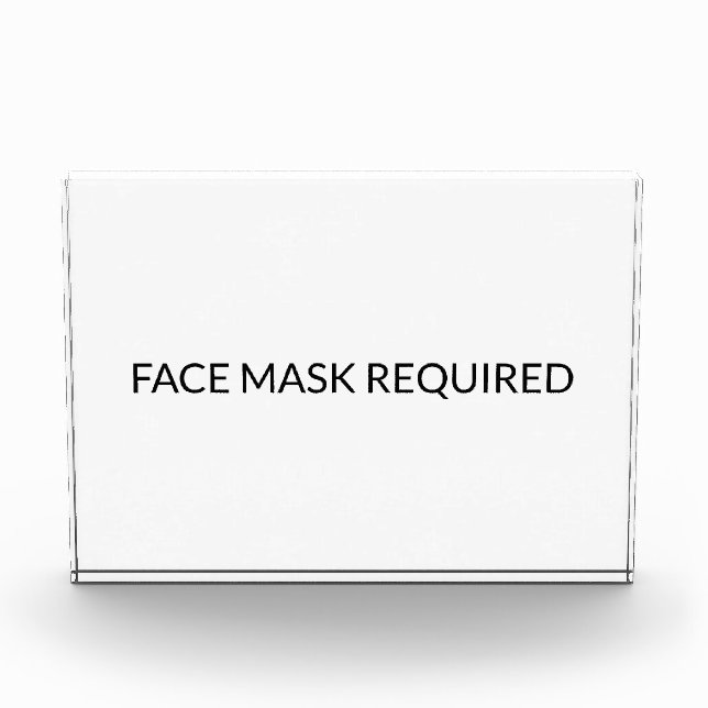 Bloc Photo Masque de visage Requis signe simple noir et blanc (Devant)