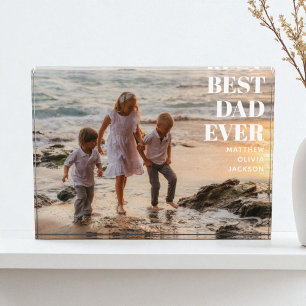 Bloc Photo Meilleur Papa Pour Toujours Noms d'Enfants Personn