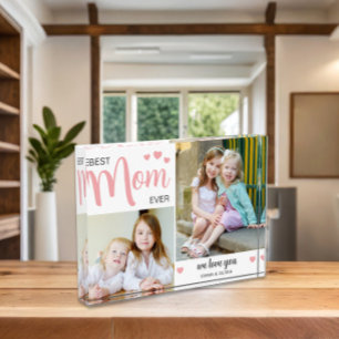 Bloc Photo Meilleure Maman Jamais Fête des mères rose pâle