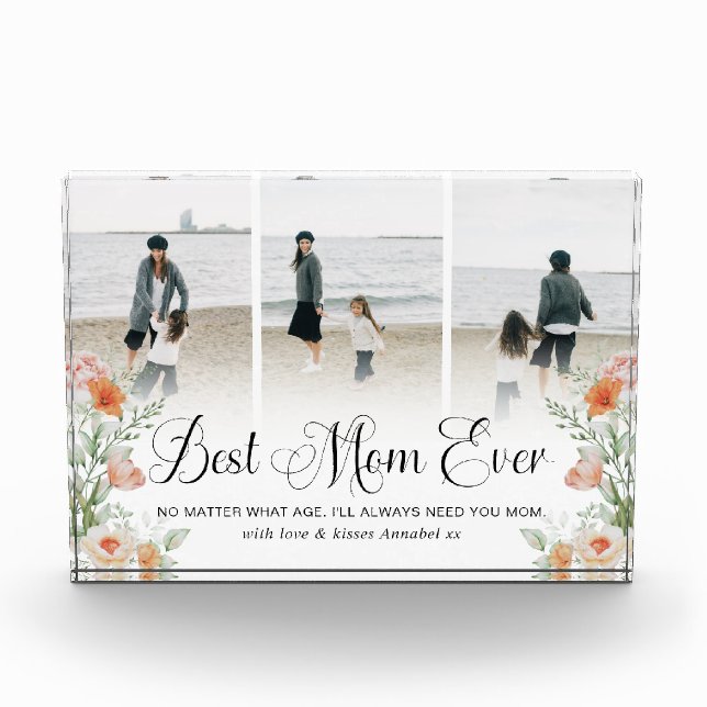 Bloc Photo Meilleure Maman Jamais Floral Photo Collage de ver (Devant)
