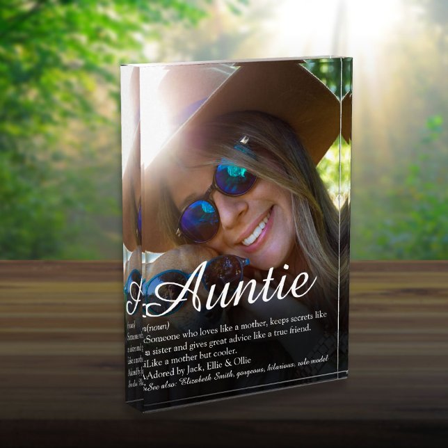Bloc Photo Meilleure Tante, Tante Définition du monde (World's Best Ever Aunt, Auntie Definition Photo Block)