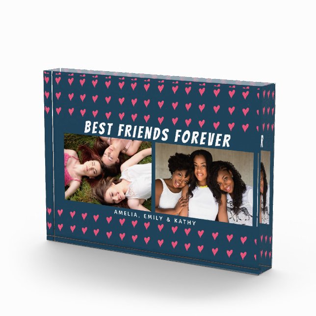 Bloc Photo Meilleurs amis pour toujours Pink Heart Galentine  (Droite)