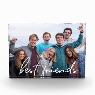 Bloc Photo Meilleurs Amis Script Recouvrement blanc sur Photo