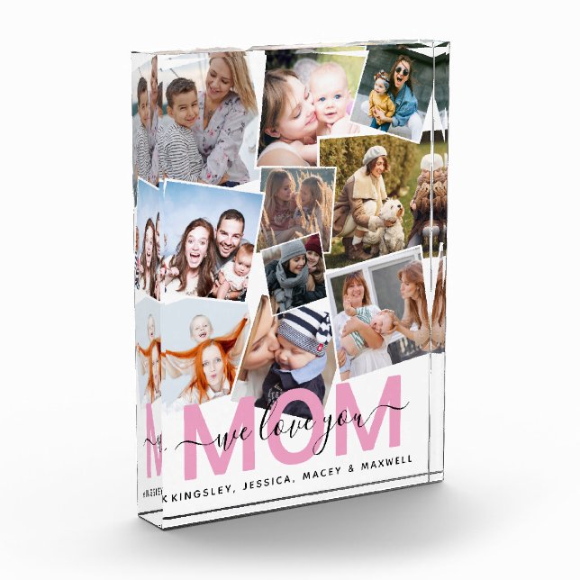 Bloc Photo Mémoire maman moderne 'We Love You' (Gauche)