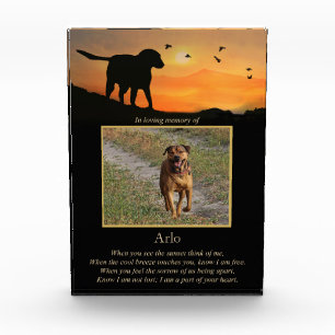 Bloc Photo Mémorial chien avec poème spirituel et photo perso