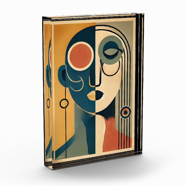 Bloc Photo Mid Century Art moderne Abstrait Non conforme (Gauche)