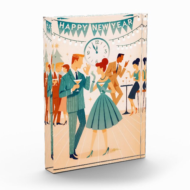 Bloc Photo Mid Century Happy New Year The Martini Dance (Gauche)