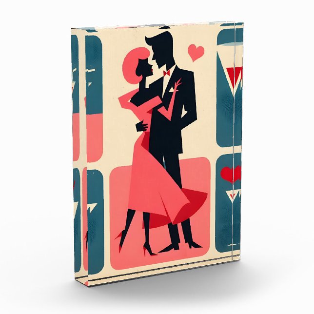 Bloc Photo Mid Century Valentine Dancing Couple (Gauche)