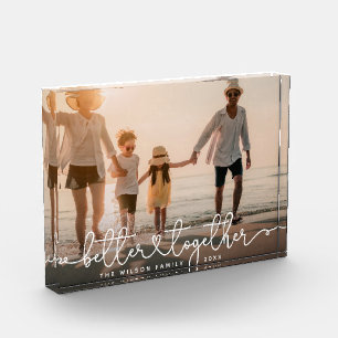 Bloc Photo Mieux Ensemble Script moderne Custom Family Heart