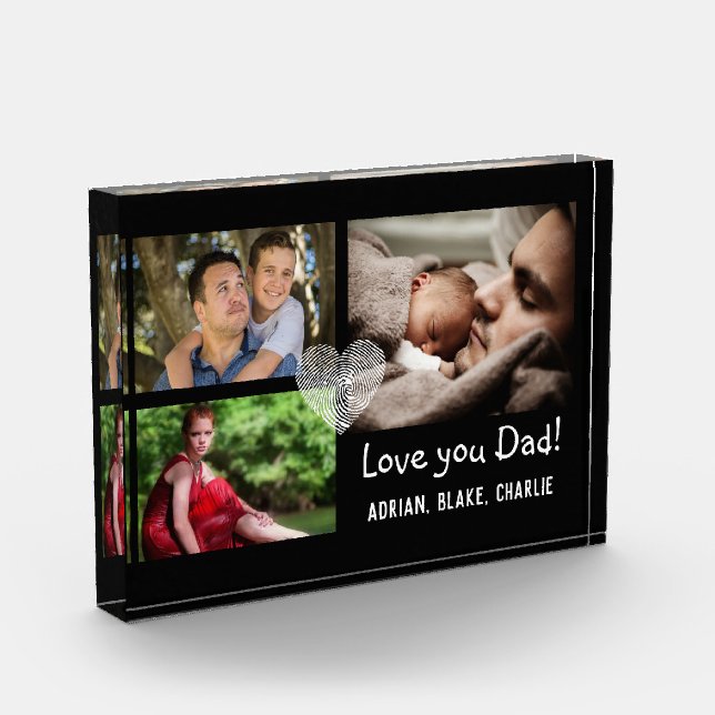 Bloc Photo Modern 3 Photo Collage Aimer You Papa (Gauche)