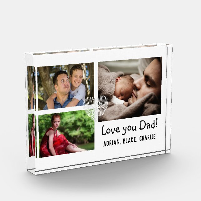 Bloc Photo Modern 3 Photo Collage Aimer You Papa Simple (Gauche)
