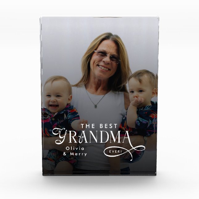 Bloc Photo Modern Best Grandma Ever Photo Personalized Gifts (Devant)