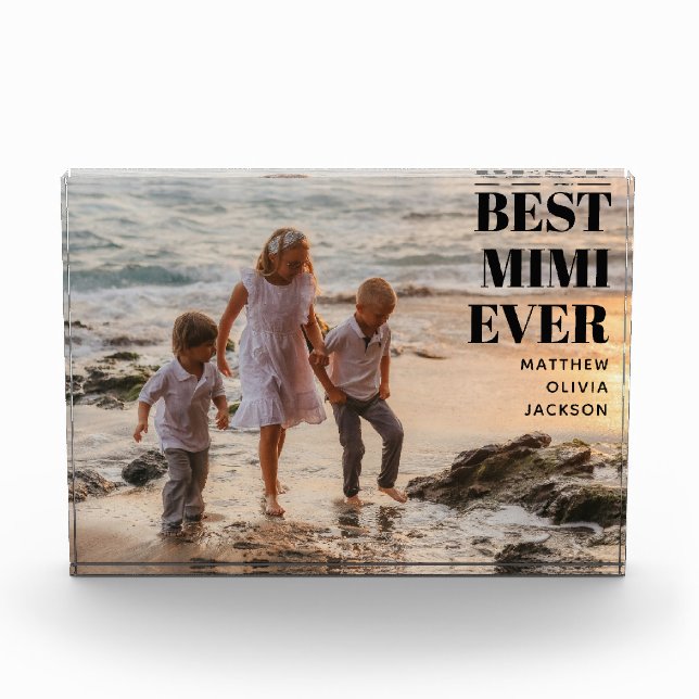 Bloc Photo Modern Black Grandkids Names Simple Best Mimi Ever (Devant)