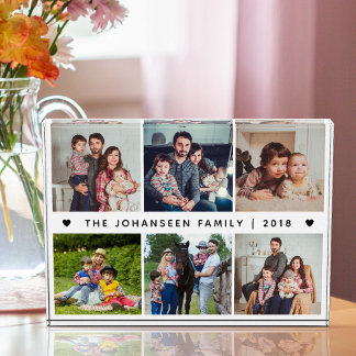 Bloc Photo Modern Family 6 Pictures Collage Heart Typography