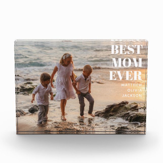 Bloc Photo Modern Kids Names Simple Mother Best Mom Ever (Devant)