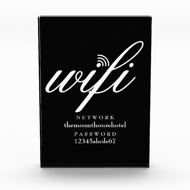 Bloc Photo Modern Wifi Network and Password Sign (Devant)
