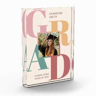 Bloc Photo Moderne tendance Colorful Script Graduation