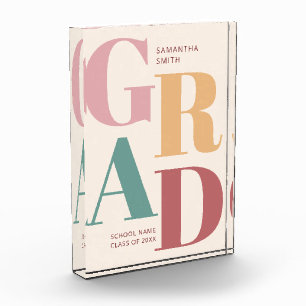 Bloc Photo Moderne tendance Colorful Script Graduation