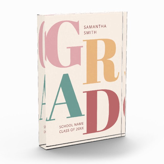 Bloc Photo Moderne tendance Colorful Script Graduation (Gauche)