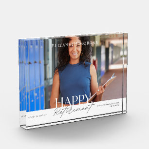 Bloc photo moderne White Happy Retirement Keepsaké