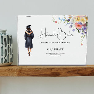 Bloc Photo Monogramme mou Graduation florale