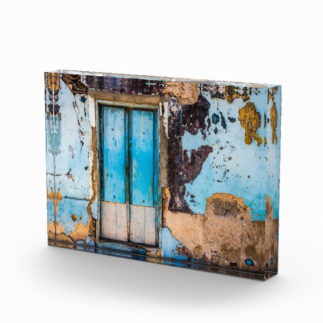 Bloc Photo Mur bleu et porte (Droite)