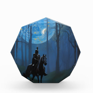 Bloc Photo Mystérieux Chevalier Noir dans la Forêt Lune