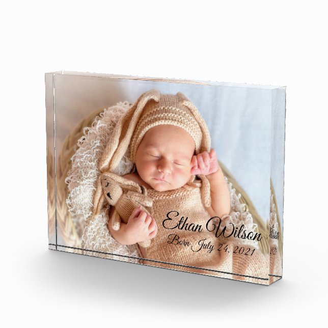 Bloc Photo Nom et date de naissance du nouveau-né (Droite)