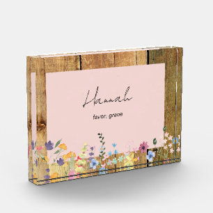 Bloc Photo Nom personnalisé Signification biblique Fleurs sau